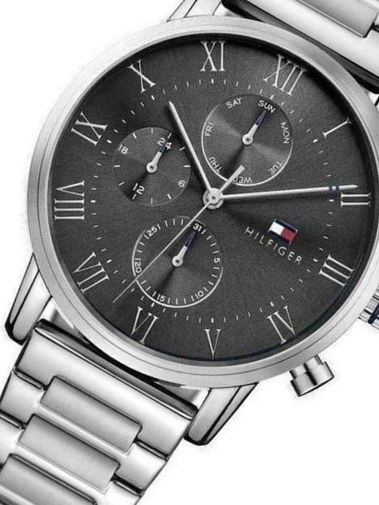 Tommy Hilfiger Kane Men's Watch 44mm Chronograph Battery with Silver Metal Bracelet