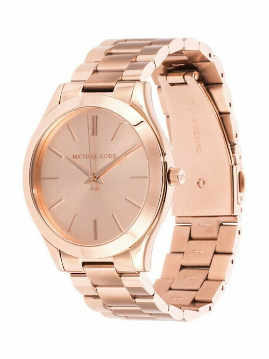 Michael Kors Runway Women's Watch with Pink Gold Metal Bracelet