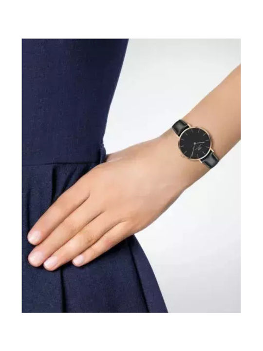 Daniel Wellington Classic Petite Sheffield Watch with Black Leather Strap