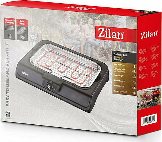 Zilan 54x41x38 cm Επιτραπέζια Ηλεκτρική Ψησταριά Σχάρας 2000W με Ρυθμιζόμενο Θερμοστάτη 41x24εκ.