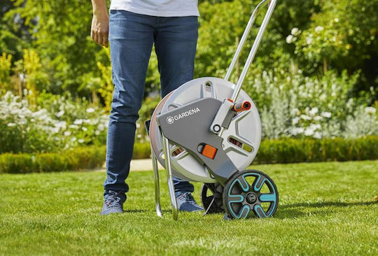 Gardena Cleverroll Μ Τροχήλατη Ανέμη Ποτίσματος για Λάστιχο έως 60m Metal με Χερούλι Μαζέματος