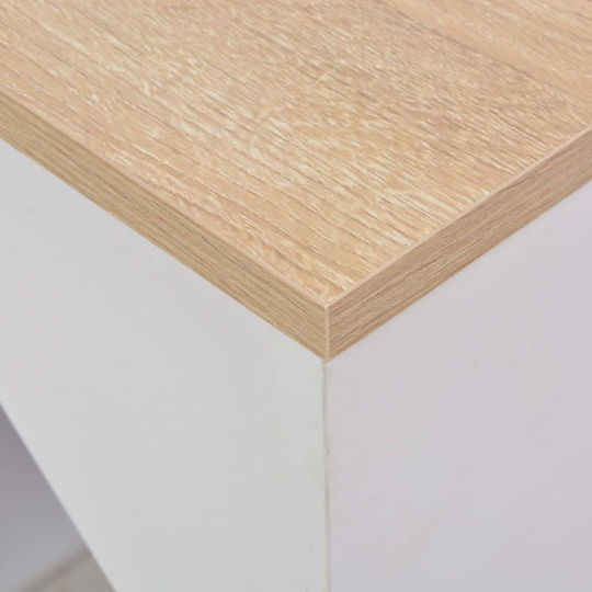 Table Bar Collapsible Wooden White 115x59x200cm