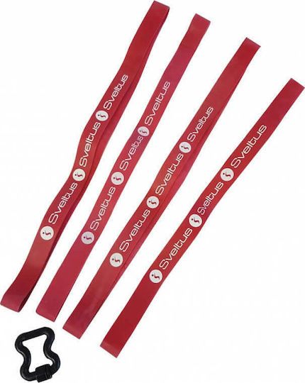 Sveltus Rubberfit 4τμχ Ελαστικός Ιμάντας Γυμναστικής Κόκκινος