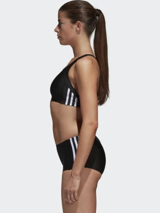 Essence Core 3 Stripes Αθλητικό Set Bikini Μπουστάκι Μαύρο