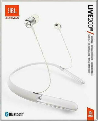 JBL LIVE 200BT In-ear Bluetooth Handsfree Earphones Whitά