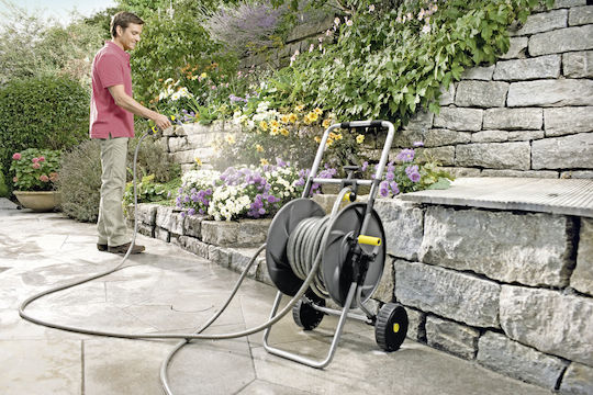 Karcher ΗΤ 80 Τροχήλατη Ανέμη Ποτίσματος με Λάστιχο 20m με Χερούλι Μαζέματος