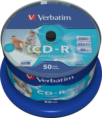 Verbatim Recordable CD-R 52x 700MB Cake Box 50pcs