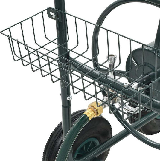 vidaXL Wheeled Garden Hose Reel with Hose 75m with Rewind Handle