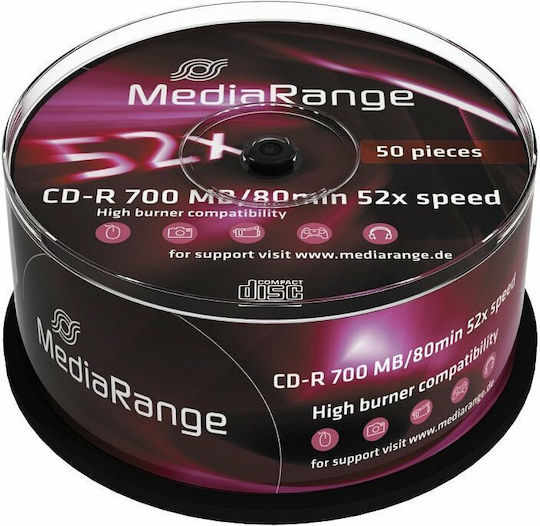 MediaRange Recordable CD-R 52x 700MB Cake Box 50pcs