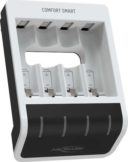 Ansmann Comfort Smart USB Зарядно 4 за батерии Ni-MH Размер AA/AAA в Черен цвят