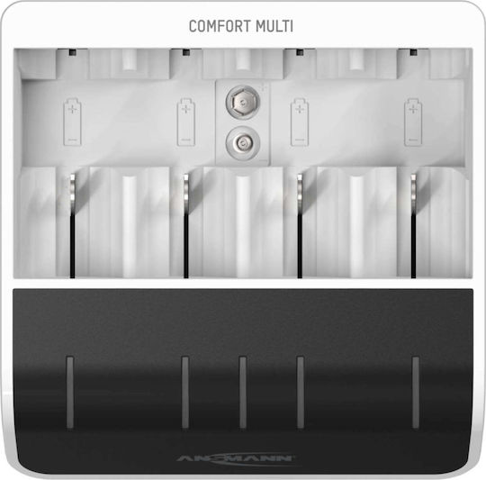Ansmann Comfort Multi USB Зарядно 4 за батерии Ni-MH Размер AA/AAA/D в Черен цвят