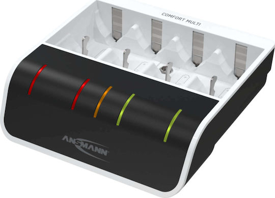 Ansmann Comfort Multi USB Зарядно 4 за батерии Ni-MH Размер AA/AAA/D в Черен цвят