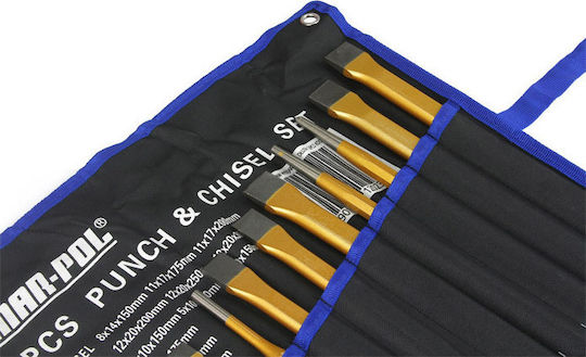 Mar-Pol Set Chisels and Punches M57480 Hand Tool Set 12pcs