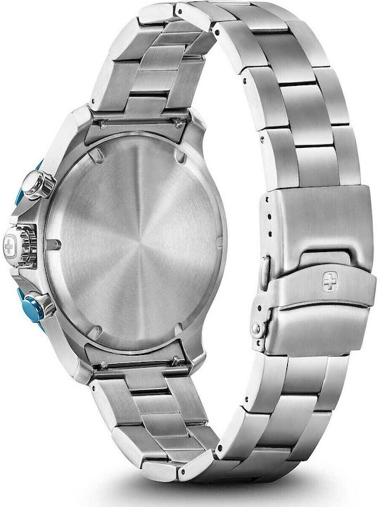 Wenger Seaforce Chrono Men's Watch 43mm Chronograph Battery with Silver Metal Bracelet