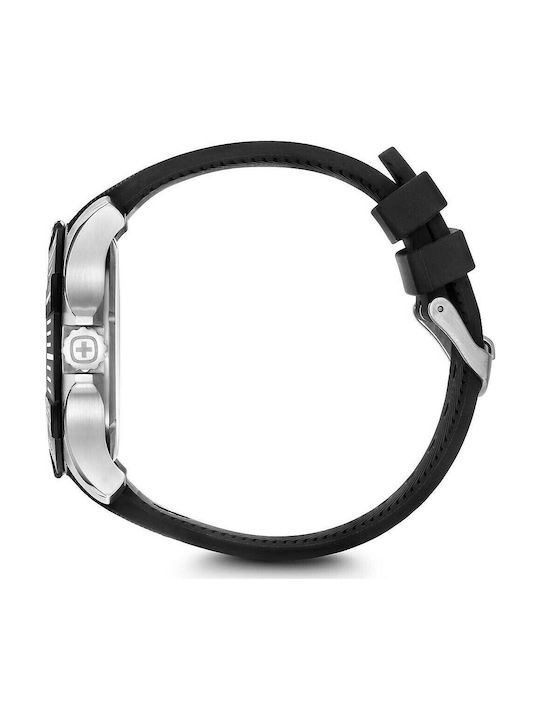 Wenger Seaforce Herrenuhr 43mm Batterie mit Schwarz Kautschukarmband