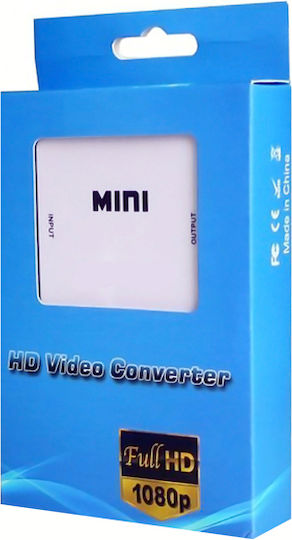 Powertech Μετατροπέας RCA female σε HDMI female Λευκό 1τμχ CAB-H119