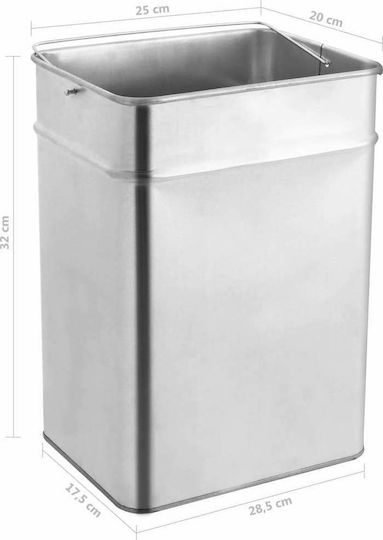 vidaXL Metallic Waste Bin 45lt Black