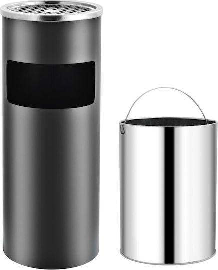 vidaXL Metallic Waste Bin 30lt Gray