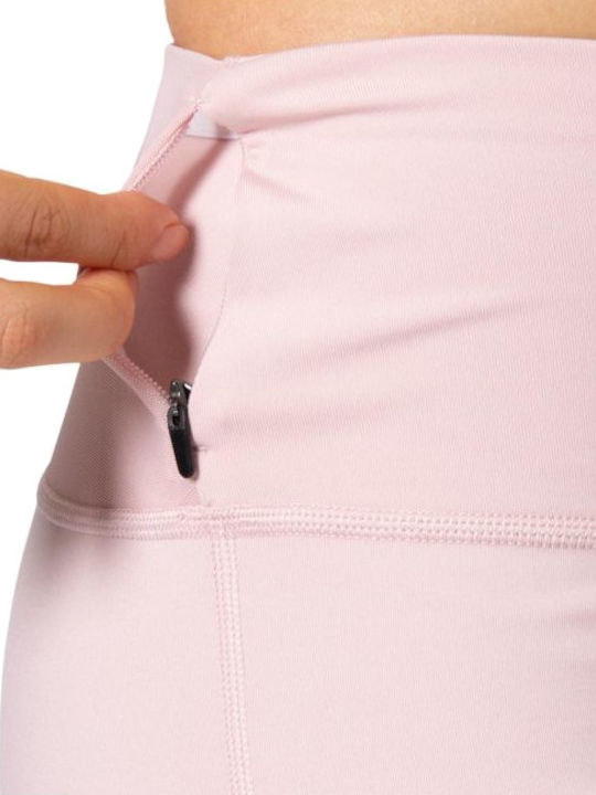 New Strong Running Γυναικείο Cropped Κολάν Σύσφιξης Ψηλόμεσο Ροζ