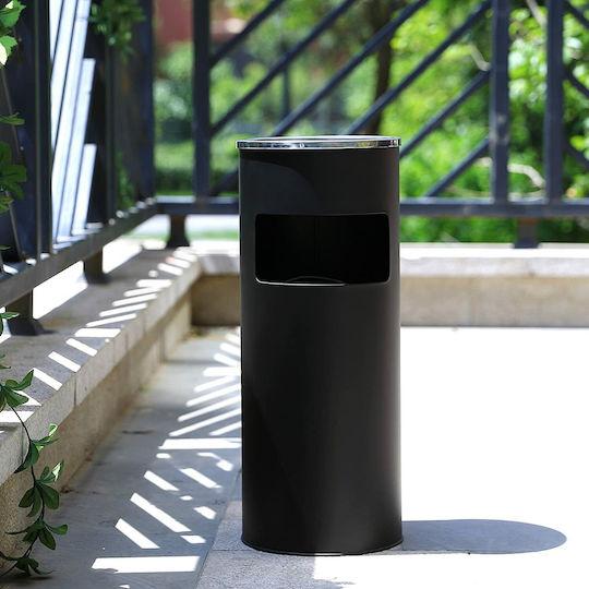 Songmics Μεταλλικός Κάδος Απορριμμάτων 12.3lt Μαύρος