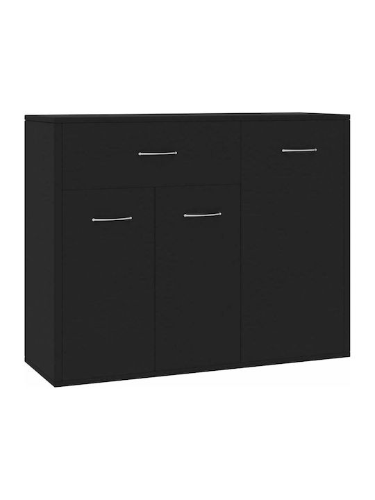 Wooden Buffet with Drawers Black L88xW30xH70cm