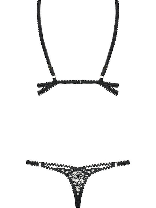 Obsessive Mixty Sexy Κορμάκι με Δαντέλα Black