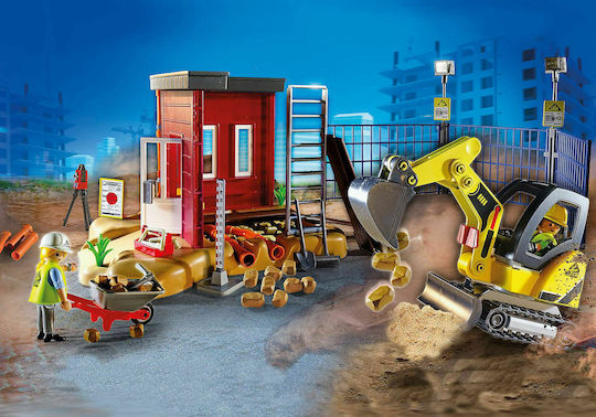 Playmobil Stadt Aktion Mini Excavator with Building Section für 5+ Jahre Jahre