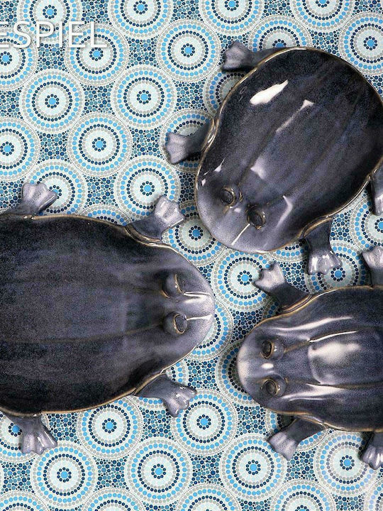 Espiel Ceramic Decorative Platter Frog Blue 22.8x19.5x4.5cm