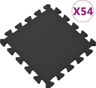 vidaXL Podele Puzzle de Gimnastică Negre 30x30x1cm 54buc