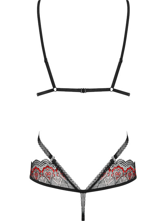 Obsessive Megies Sexy Bodysuit Negru
