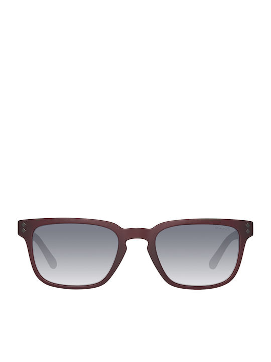 Gant Men's Sunglasses with Burgundy Plastic Frame and Gray Lens GA7080 70A