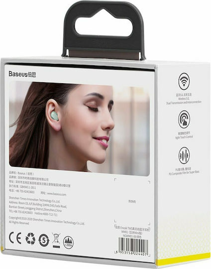 Baseus WM01 In-ear Bluetooth Handsfree Earphones with Charging Case Green