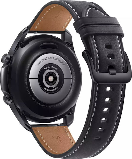 Samsung Galaxy Watch3 Stainless Steel 45mm Waterproof with Heart Rate Monitor (Mystic Black)