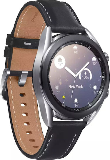 Samsung Galaxy Watch3 Stainless Steel 41mm Αδιάβροχο με Παλμογράφο (Mystic Silver)