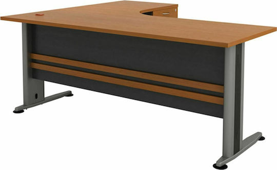 Ecke Professionelles Büro Superior Compact Holz Braun mit Metallbeinen 180x150x75cm