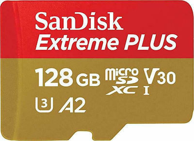Sandisk Extreme Plus microSDXC 128GB Class 10 U3 V30 A2 UHS-I with Adapter