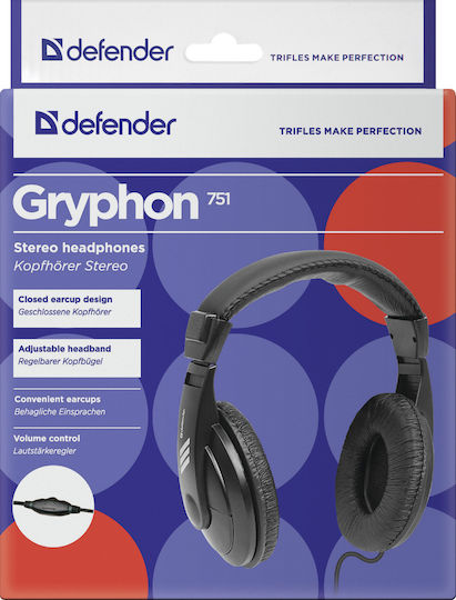 Defender Gryphon 751 Auf dem Ohr Gaming-Headset mit Verbindung 3,5mm Schwarz