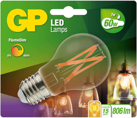 GP Batteries FlameDim Λάμπα LED 7W 105mm για Ντουί E27 Θερμό Λευκό 806lm