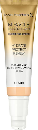 Max Factor Miracle Second Skin Лилаво/бяло SPF20 01 Панаир 30мл