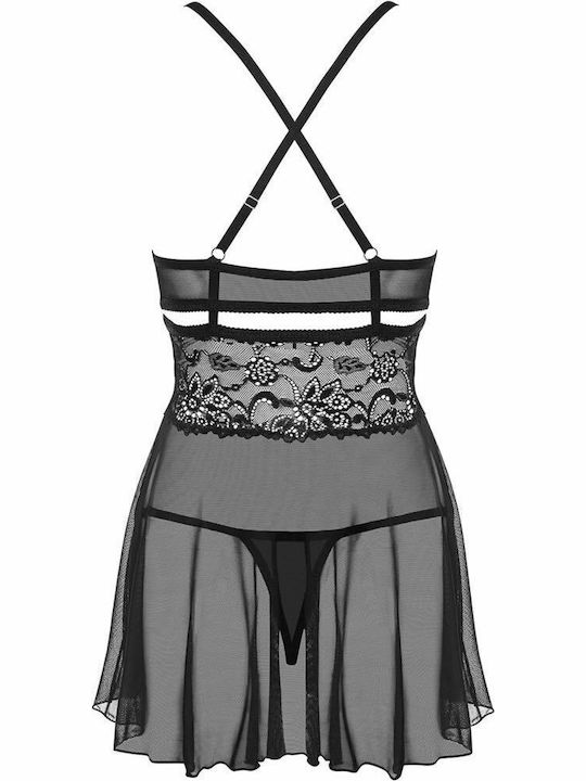 Obsessive Καλοκαιρινό Babydoll Μαύρο