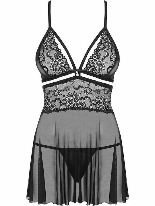 Obsessive Καλοκαιρινό Babydoll Μαύρο