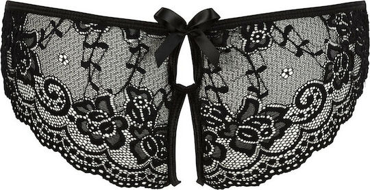 Cottelli Collection Crotchless Floral Lace Panties Frauen Sexy Slip offenem Schritt Black