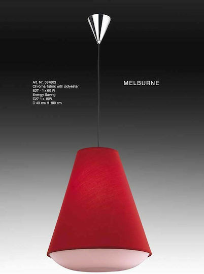 Nova Luce Melburne Pendant Light Red 40x40cm