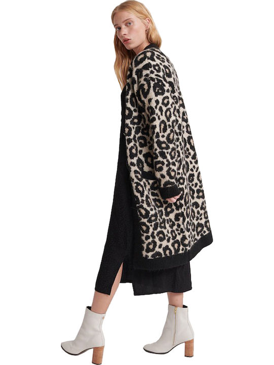 Superdry Lisa Μακριά Γυναικεία Πλεκτή Ζακέτα Leopard