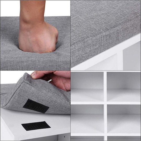 Mobilier de Intrare cu Dulap pentru Pantofi & Bancă Alb 104x30x48buc