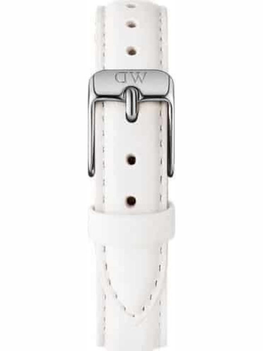 Daniel Wellington Petite Bondi Кожена каишка Бял 12мм