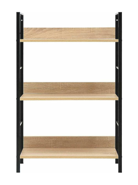 Bookcase Black / Oak 60x27.6x90.5cm