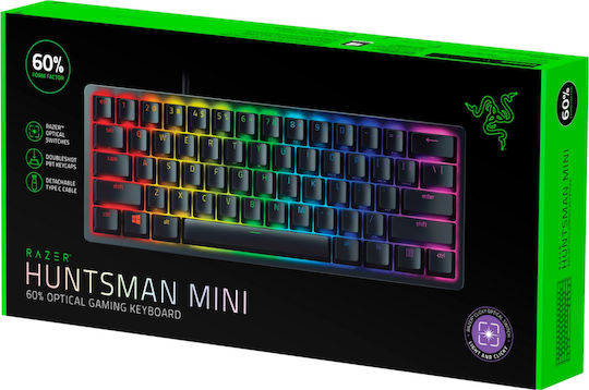 Razer Huntsman Mini Gaming Μηχανικό Πληκτρολόγιο 60% με Razer Clicky διακόπτες και RGB φωτισμό (Αγγλικό US)