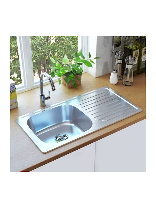vidaXL Ένθετος Νεροχύτης Inox Brushed Μ75xΠ40cm Ασημί