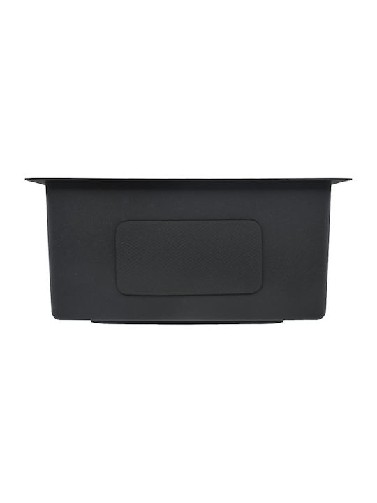vidaXL Ένθετος Νεροχύτης Inox Brushed Μ44xΠ44cm Μαύρος